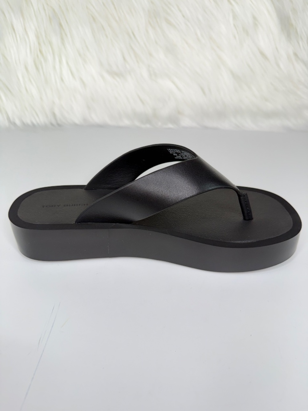Tory Burch Women's Leather Platform Flip-Flop - Black - Picture 4 of 8